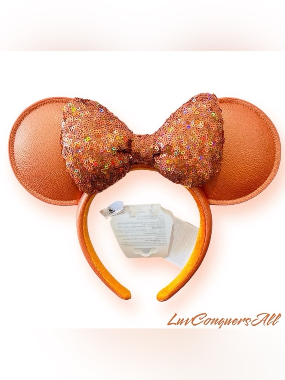 Disney Parks Peach Punch Sequin Minnie Ears Headband